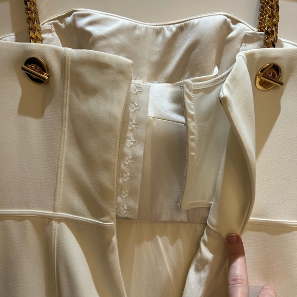 Tom Ford winter white midi dress with gold chain straps - NWOT - Picture 3 of 6